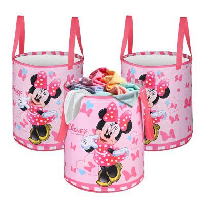 Urbane Home Pack of 3 Foldable Dirty Clothes 45L Laundry Basket With Handles 