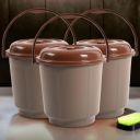 Urbane Home Pack of 5 Bathroom Bucket | 18 Liter With Lid & Handle...