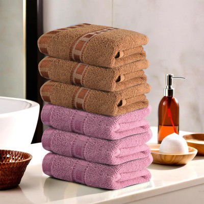 Urbane Home Pack of 6 Cotton Hand/Face Towels for Men & Women