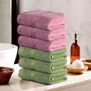 Urbane Home Pack of 6 Cotton | Pocket Towel - Green & Pink...