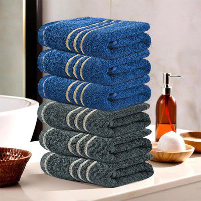 Urbane Home Pack of 6 Soft Cotton Face Towels for Men & Women