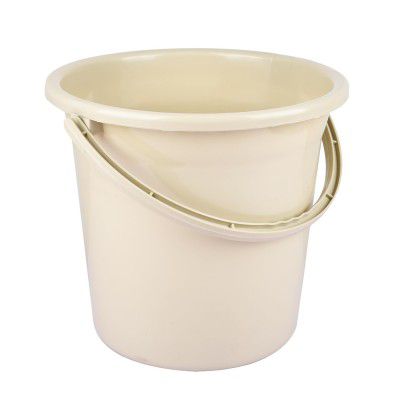 Urbane Home Plastic Bathroom Bucket | Strong 18 LTR Water Storage Bucket for Bathing | Plain Beige