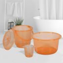 Urbane Home Set of 3 Bathroom Combo Set Transparent Orange...
