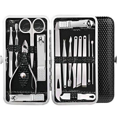 URBANMAC Manicure Pedicure 16 Tools Set Nail Clippers Stainless Steel Professional Nail Scissors Grooming Kits, Nail Tools