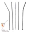 UrbanMade Stainless Steel Straw Set with Cleaning Brush - Pack of 5 (2-Straight, 2-Bend, 1-Brush)...