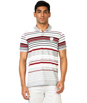 UrbanMark Men Cotton Blend Striped T Shirt
