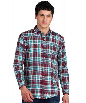Urbano Fashion Men's Cotton Full Sleeve Slim Fit Casual Checkered Shirt