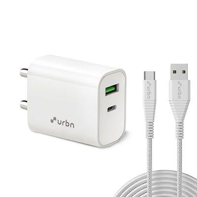 URBN 20W QCPD Dual Wall Adapter with USB Type C Cable