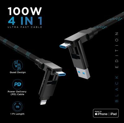 URBN 4 in 1 Quad Cable 100W PD Type C to Lightning