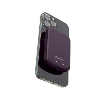URBN 5000 mAh Premium Magsafe Power Bank | 15W Fast Wireless Charging | | (Purple)
