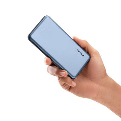 URBN Power Bank 10,000mAh - Ultra Slim, 22.5W Two Way Fast Charging, Triple Output, Dual Type C PD, Free Type C Cable - Blue