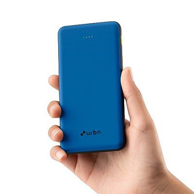 URBN Power Bank 10,000mAh - Ultra Slim, 22.5W Two Way Fast Charging, Triple Output - Bright Blue