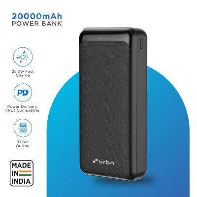 URBN Power Bank 20000mAh Fast Charging | 22.5W Super Fast Power Delivery