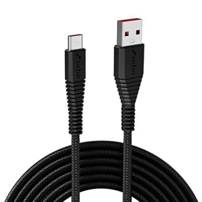 URBN Type-C USB 40W Fast Charging Cable (Warp, Dash, Supervooc) | Length (5 Feet) - Black