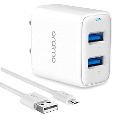 USB Charger Oraimo Elite Dual Port 5V/2.4A Wall Charger