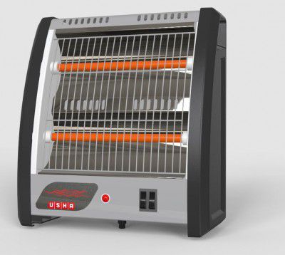 Usha 2 Rod 800 Watt Quartz Heater with Low Power Consumption and Tip Over Protection (4302N, Grey)