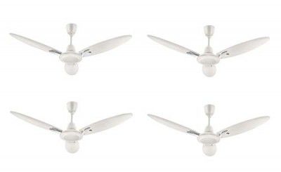 Usha Bloom Magnolia Goodbye Dust Ceiling Fan 1250mm, pack of (4, Sparkle White)