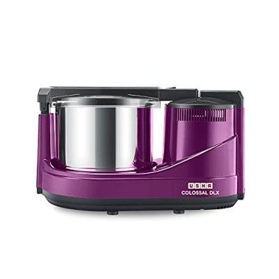 USHA Colossal Dlx Wet Grinder 150 W, 2 Ltr, Copper Motor with Atta Kneader and Coconut Scrapper (Magenta), 2L (CD0150AW2)