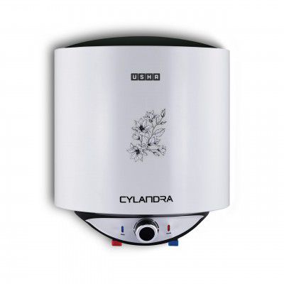 Usha Cylandra 10 Litre Storage Water Heater With Free Installation (White), Wall Mounting