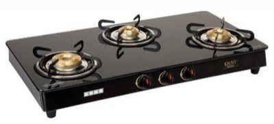 Usha EB GS3 001 Cooktop Ebony 3001 (Black), Open, 3 Burner