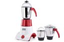 Usha Power Spin 750-Watt Copper Motor Mixer Grinder with 3 Jars (Red Sparkle)...