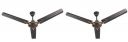 USHA Racer Chrome 1200mm 50 Watt Energy Efficient 1 Star Rated Power Saving High Speed Decorative Ceiling Fan (Smoke Brown) Pack of 2...