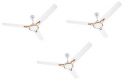 USHA Racer Chrome 1200mm 50 Watt Energy Efficient 1 Star Rated Power Saving High Speed Decorative Ceiling Fan (Rich White Bronze) Pack of 3...