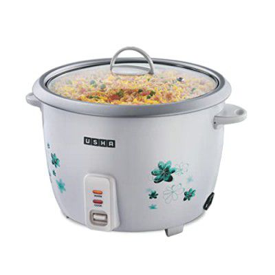 USHA RC18GS1 Steamer 700 Watt Automatic Rice Cooker 1.8 Litres, 5 Yrs Warranty (White)