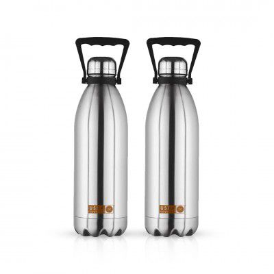 USHA SHRIRAM Insulated Stainless Steel Water Bottle | 1.5L - 2Pcs | Water Bottle for Home