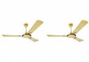Usha Striker Galaxy 1200mm 80-watt Goodbye Dust Ceiling Fan with Anti Dust Feature (Bright Gold),pack of 2...