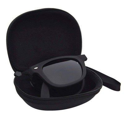 USJONES Polarized Modern Black Square Foldable Sunglasses with Case