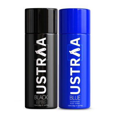 Ustraa Deodorant Black & Blue Body Spray Duo – 150ml (Pack of 2)