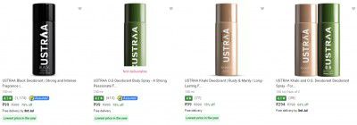 Ustraa Deodorant Spray Start at Rs 99 