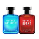Ustraa EDT Beast & Sports - Set of 2 - Perfume for Men 50ml each...