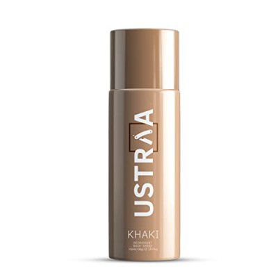 USTRAA Khaki Deodorant Body Spray Men - 150ml | Rusty, Manly, Long-Lasting Fragrance