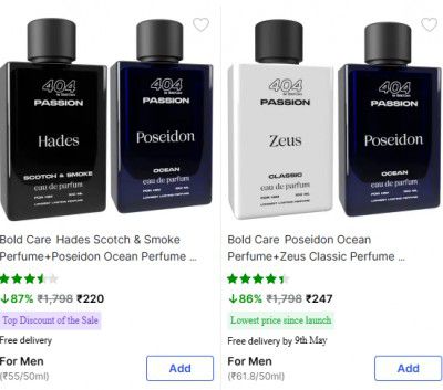 Up to 90% OFF - Bold Care Perfume Starts at Rs 199