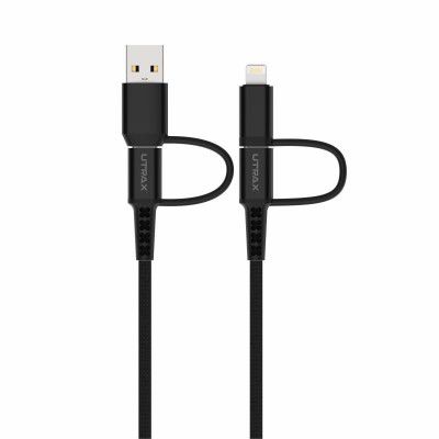 UTRAX 4-in-1 Type-C & Lightning Cable with 60W Fast Charging, Compatible with All Type-C and Lightning Devices