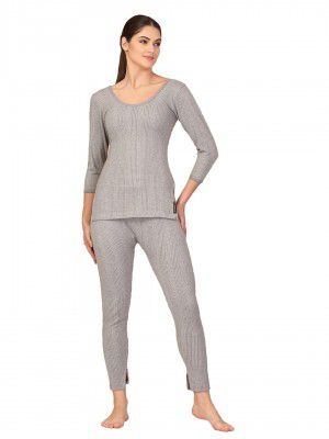 UZARUS Snug Fit Thermal Set | Ladies 3/4 Thermal Top and Lower Set | Thermal Top and Lower Set