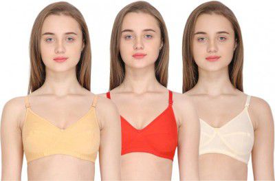 UZUN Women Full Coverage Non Padded Bra Pack of 3