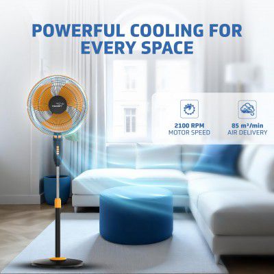 V-Guard Gatimaan Pro HSP N High Speed Pedestal Fan | Rust Resistant ABS Body | Powerful 2100 RPM Motor