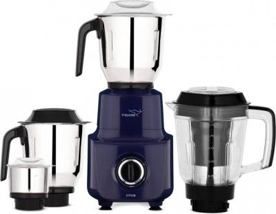 V-Guard Sturdy QuadraFlow Design Juicer Jar 750 W Juicer Mixer Grinder (Citius | 4 Jars | Precision Blend Stainless Steel Blades | Blue)