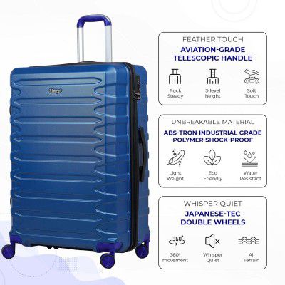 V-Lite Warpath 80 cms Cobalt Blue Check-in Hard Sided Trolley Bag & TSA Approved Lock