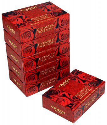 Vaadi Herbals Enchanting Rose Soap with Mulberry Extractl, 75gms x 6