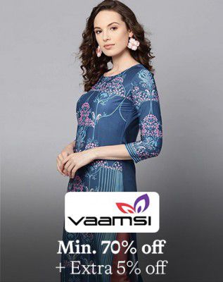 Vaamsi Printed Kurti @ Minimum 70% Off + Extra 5% Off
