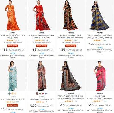 Vaamsi Saree with Blouse Piece up to 87% off | Starts ₹199