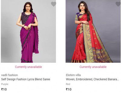 vadli fashion Sarees Starting Rs 10