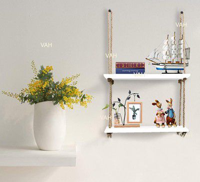 VAH Wall Hanging Shelf, Set of 2 Wood Floating Shelves