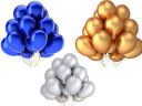 Vail Creations 10inch Metallic Balloons for Birthday Decoration/Anniversary Party Decoration(Gold + Silver + Blue,Pack of 50)...