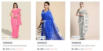VAIRAGEE sarees Upto 90% Off