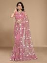 VAIRAGEEFloral Embroidered Net Fusion Saree...